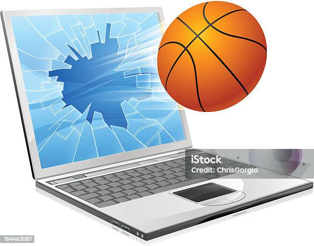 Basketball Ball Laptopkonzept Stock Vektor Art und mehr Bilder von Abbrechen - Abbrechen, Basketball, Basketball-Spielball