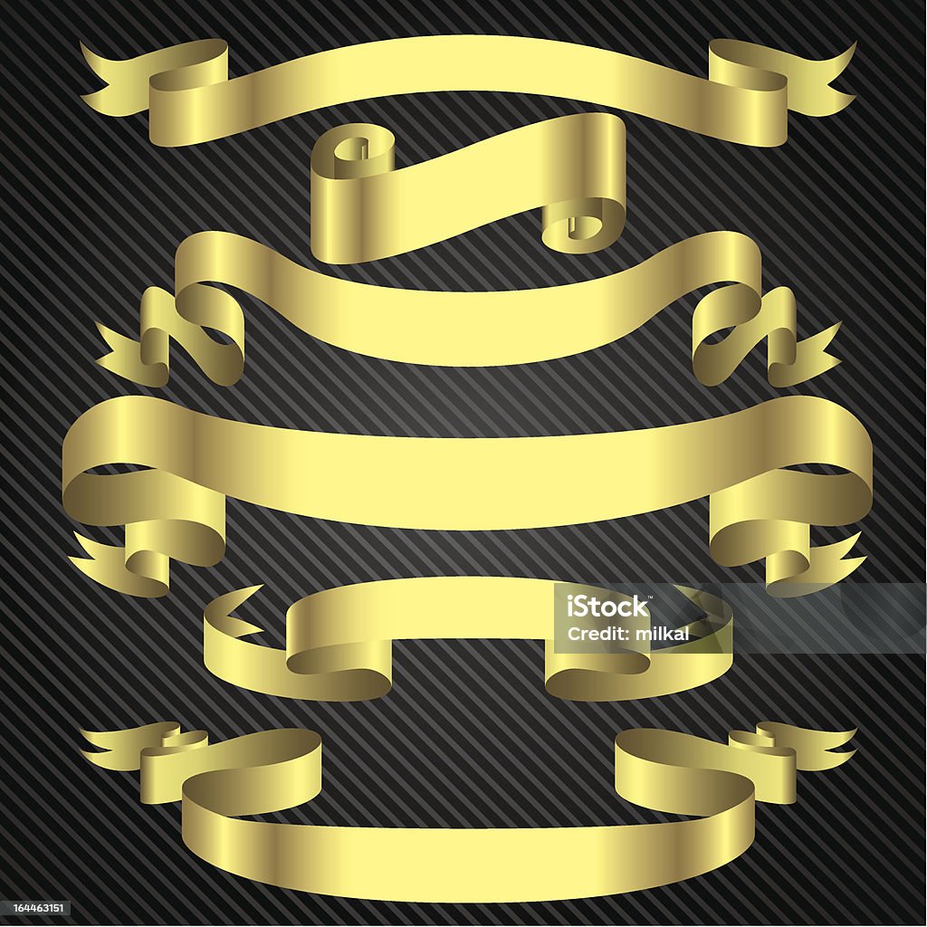 Conjunto de banner de ouro - Vetor de Amarelo royalty-free