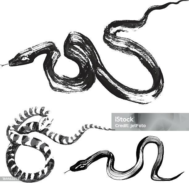 Scale In Cinese Tradizionale Pittura Inchiostro - Immagini vettoriali stock e altre immagini di Serpente - Rettile - Serpente - Rettile, Illustrazione, Dipinto