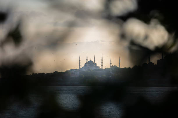 Istanbul cityscape at sunset.