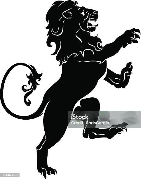 Heraldic Schleichende Lion Stock Vektor Art und mehr Bilder von Löwe - Großkatze - Löwe - Großkatze, Wappen, Tiergebrüll