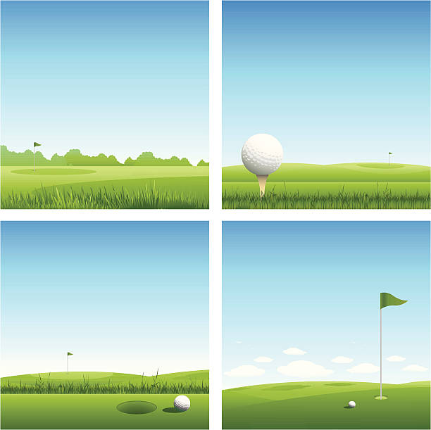 골프 배경기술 - golf course illustrations stock illustrations