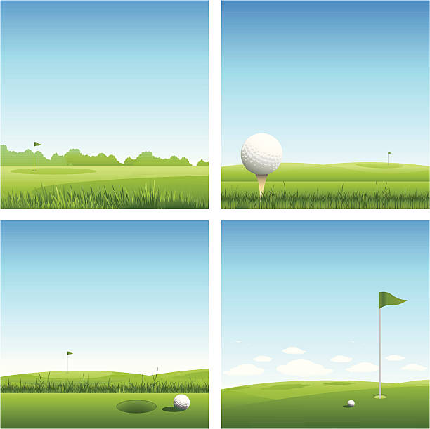 ilustrações, clipart, desenhos animados e ícones de fundo de golfe - golf copy space professional sport sport