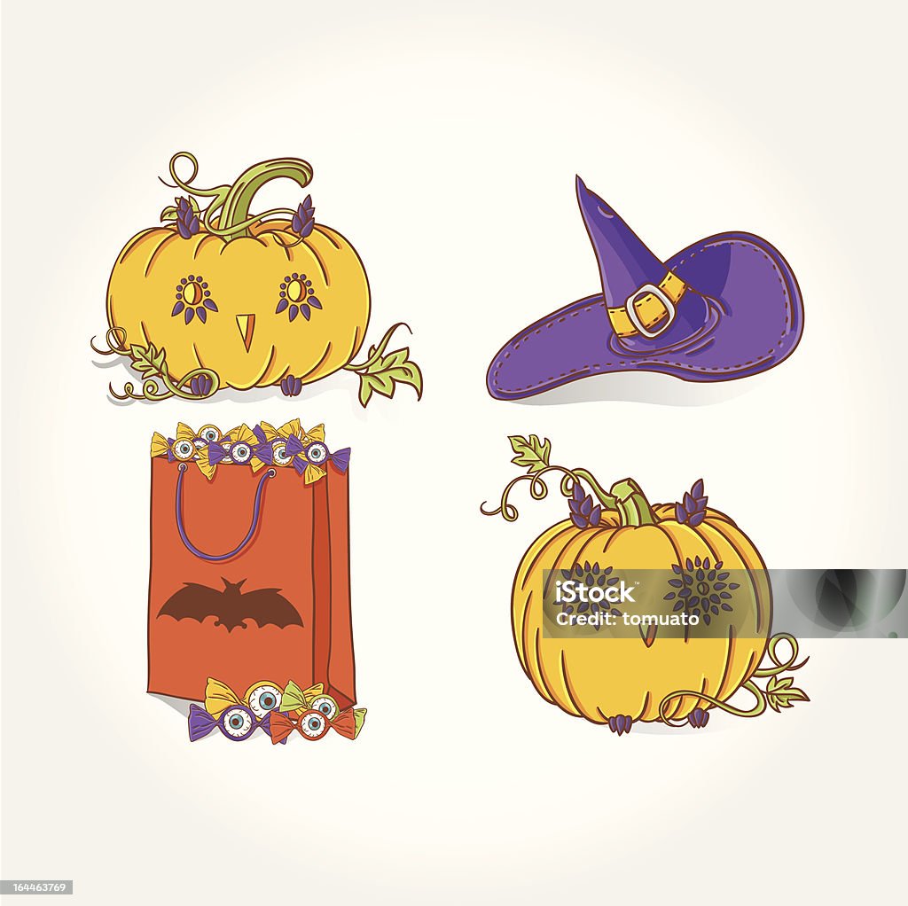 Halloween elementos, objetos e ícones para o seu projeto - Vetor de Assustador royalty-free