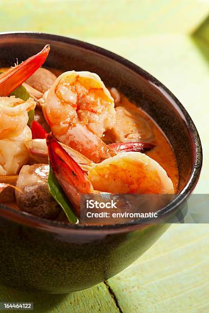 Spicy Thai Tom Yam Prawn Soup Stock Photo - Download Image Now - Prawn - Seafood, Soup, Thai Ethnicity