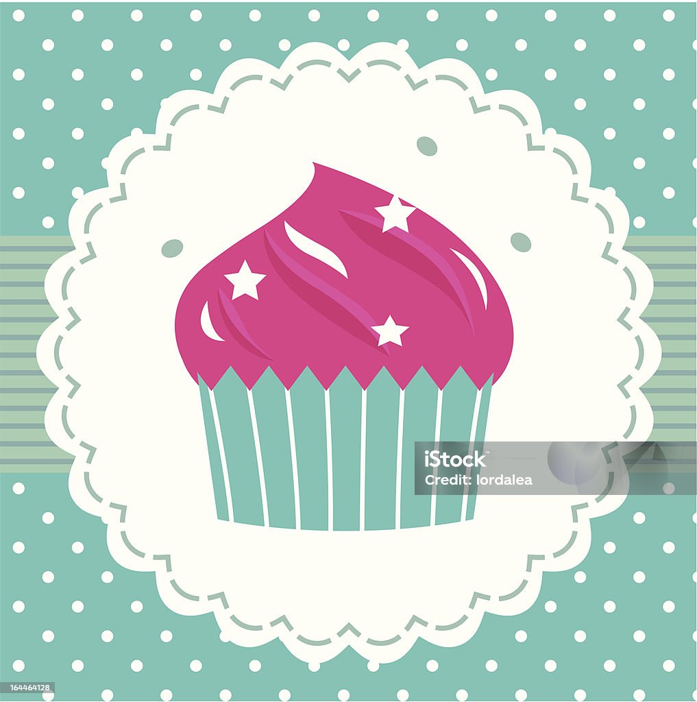 Retro party cupcake szablon - Grafika wektorowa royalty-free (Białe tło)