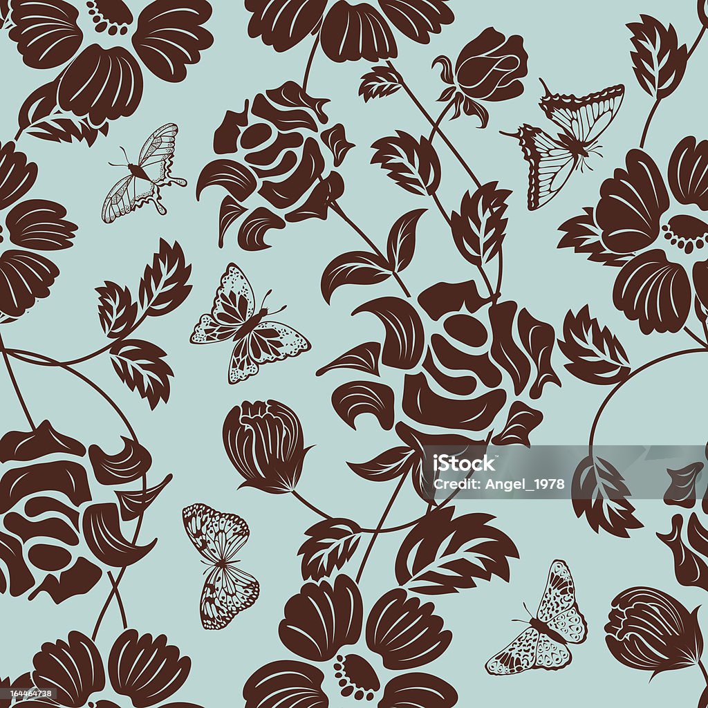 Patrón sin costuras floral - arte vectorial de Abstracto libre de derechos