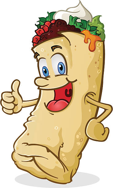 Burrito Character Thumbs Up vector art illustration