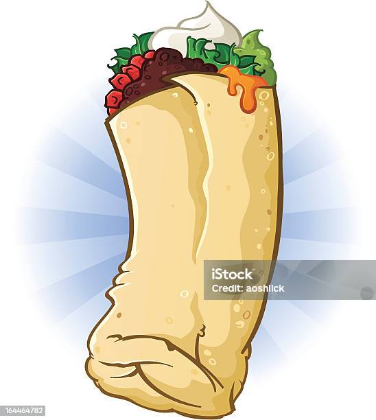 Burrito Stock Illustration - Download Image Now - Avocado, Beef, Blue