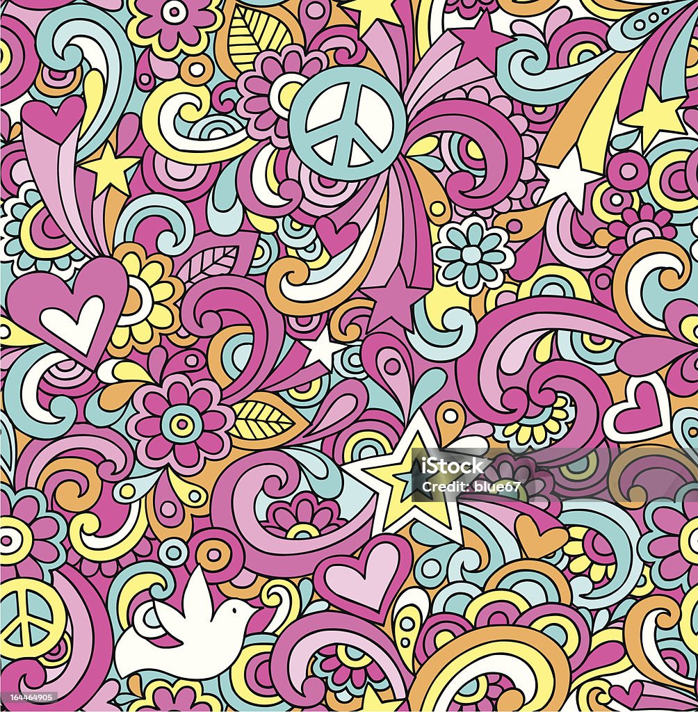 Psychedelic Doodles Seamless Repeat Pattern Hand Drawn Seamless Repeat Pattern Psychedelic Groovy Notebook (Sketchbook) Doodles Vector Illustration. Illustrator AI file also included. I ♥ Doodles! Hippie stock vector