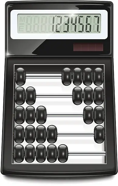 Vector illustration of electronic calculator abacus
