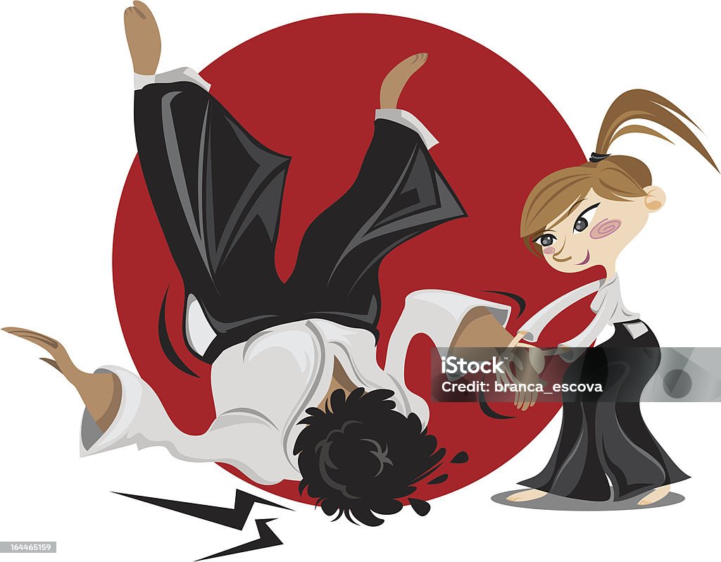 Aikido chica - arte vectorial de Aikido libre de derechos