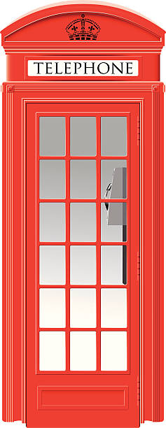 赤い電話ボックス-ロンドンシンボル - red telephone box点のイラスト素材／クリップアート素材／マンガ素材／アイコン素材