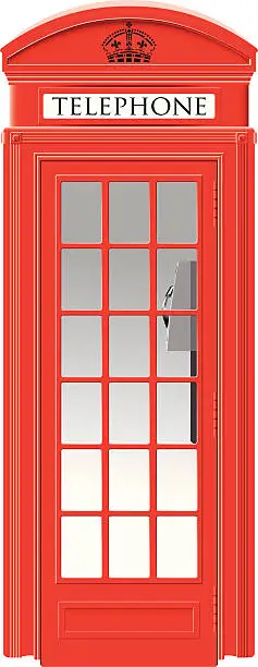 Vector illustration of Red telephone box - London symbol