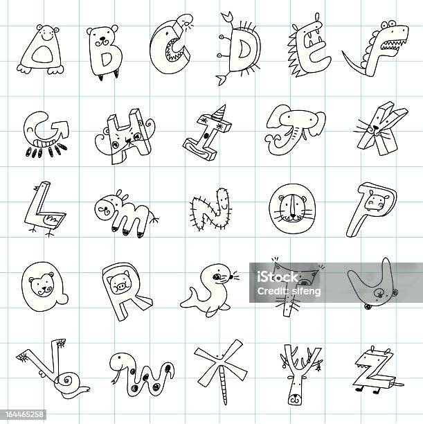 Animais Alfabeto - Arte vetorial de stock e mais imagens de Letra G - Letra G, Porco, Alfabeto