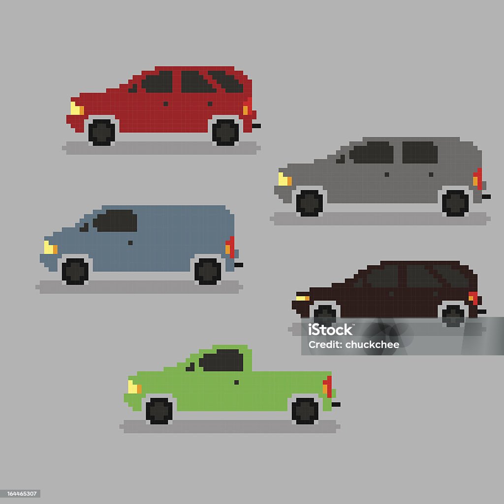 Píxeles de automóviles - arte vectorial de Pixelado libre de derechos