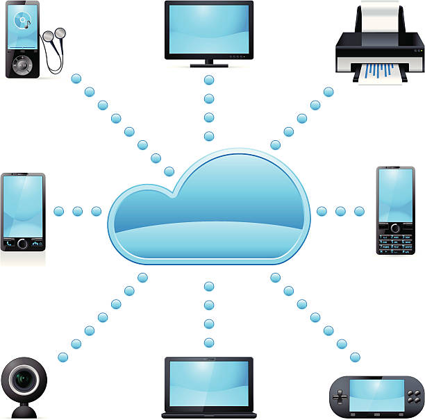 cloud computing vector art illustration