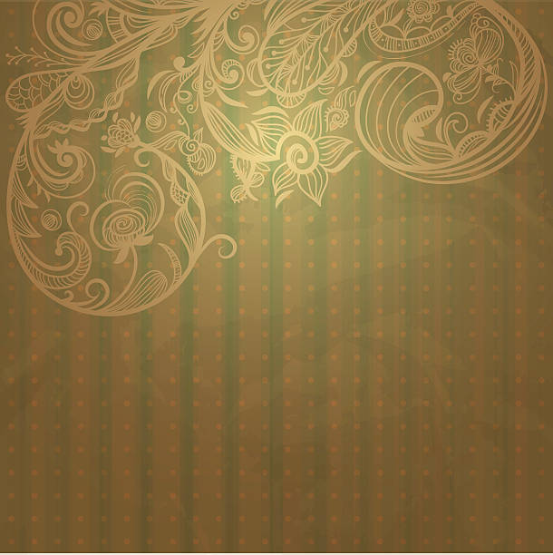 ビンテージ春花柄グリーティングカード - greeting card ornate decoration floral pattern点のイラスト素材／クリップアート素材／マンガ素材／アイコン素材