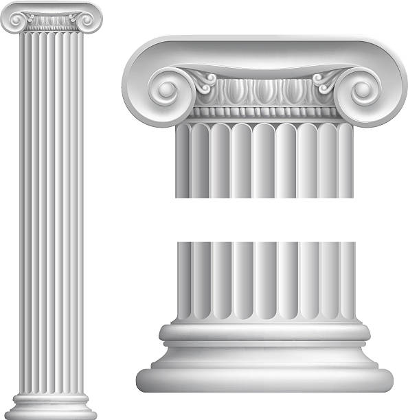 이온성 컬럼 - ionic column neo classical classical greek stock illustrations