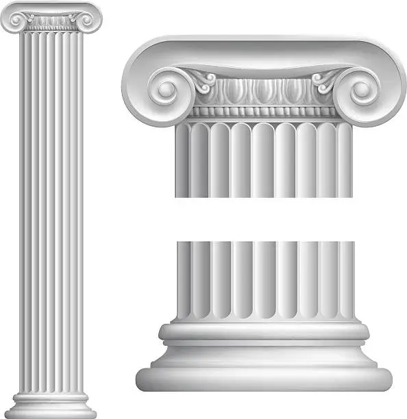 Vector illustration of Ionic column