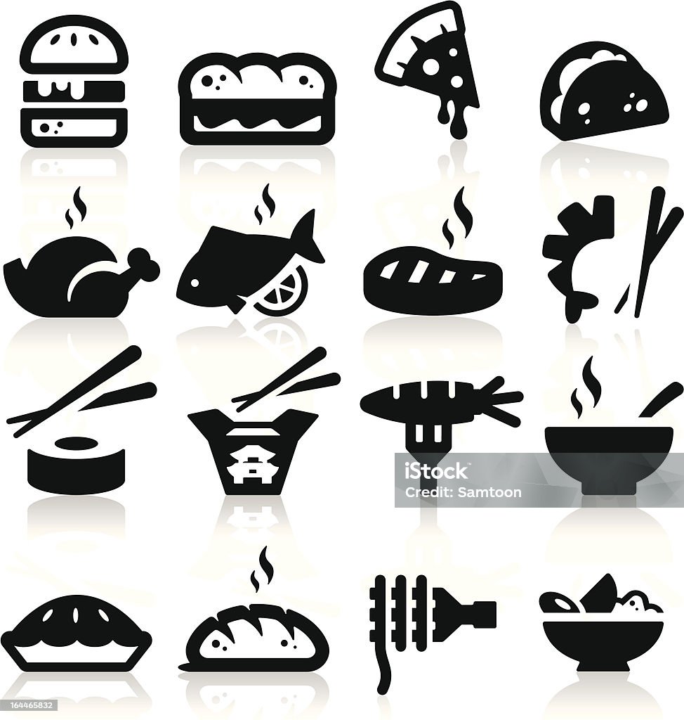 Ícones de tipo de alimentos - Royalty-free Símbolo de ícone arte vetorial