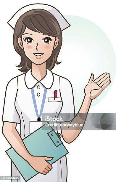 Young Cute Cartoon Nurse Providing Information Stock Illustration - Download Image Now - Adult, Adults Only, Advice