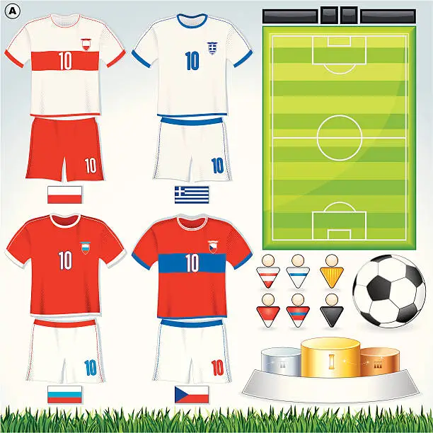 Vector illustration of Euro 2012 Group A
