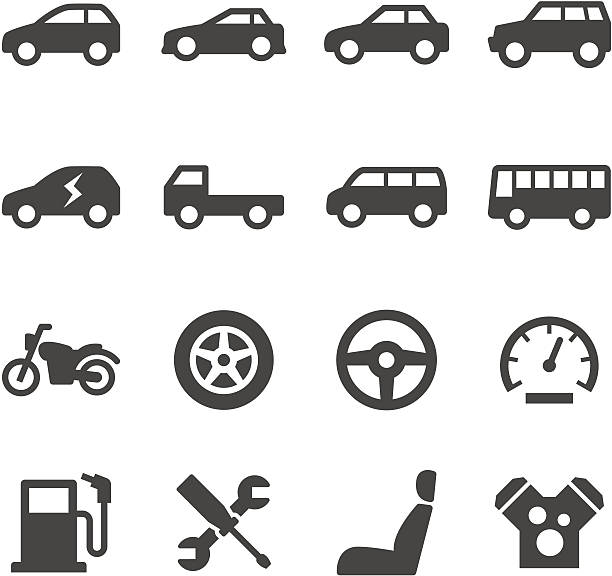 auto-symbole - motor vehicle car symbol wheel stock-grafiken, -clipart, -cartoons und -symbole