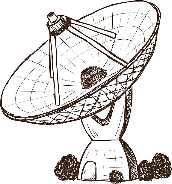 Vector illustration of Astronomical satellite sketch style