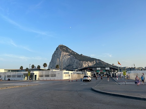 Quiet border from La Linea in Spain to Gibraltar