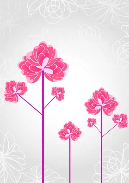Vector illustration of pink flower background