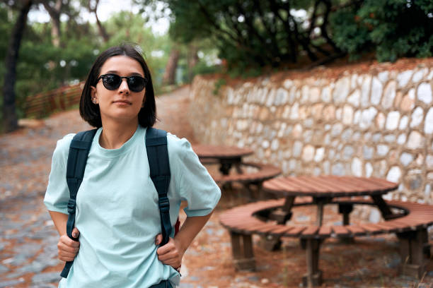 young woman is going to university