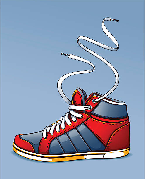 トレンディーなスニーカー - shoe single object isolated red点のイラスト素材／クリップアート素材／マンガ素材／アイコン素材