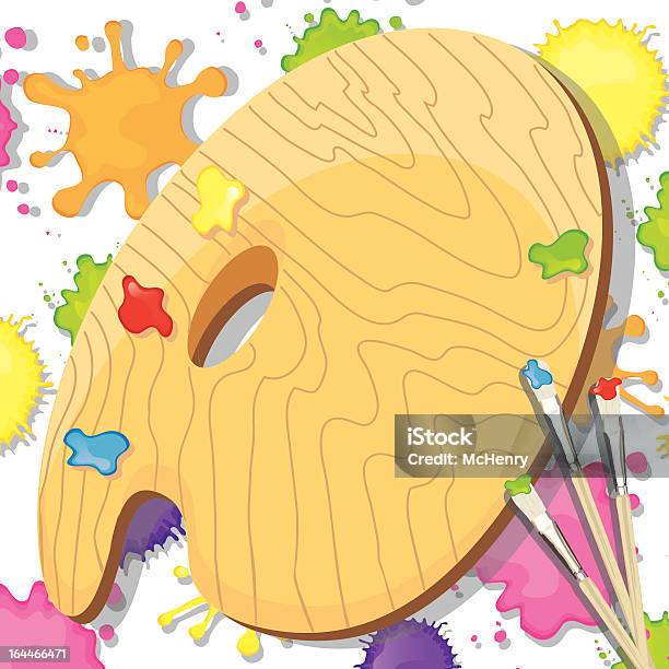 Картина Группы Приглашение С Палитры Кисти И Splotches — стоковая векторная графика и другие изображения на тему День рождения