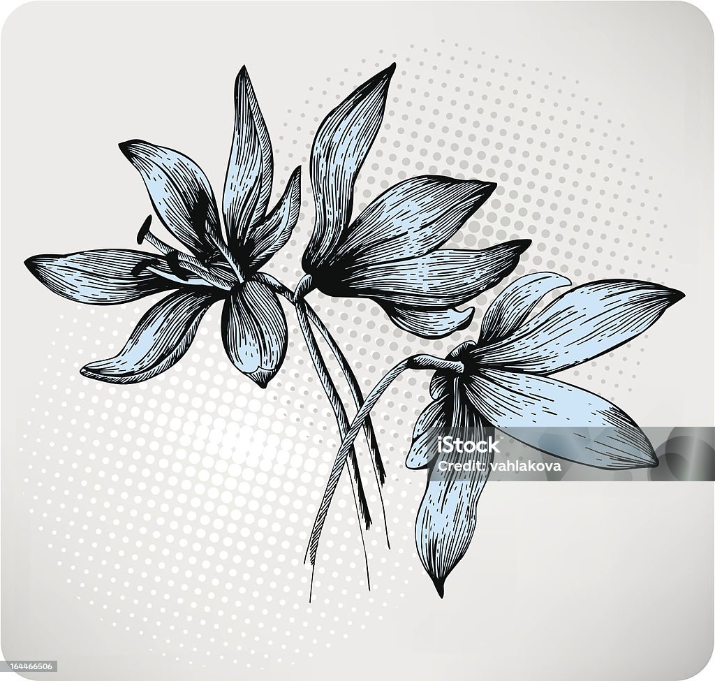 Bouquet of spring Scilla, hand-drawing. Vector illustration. "Bouquet of spring Scilla, hand-drawing. Vector illustration." Blue stock vector