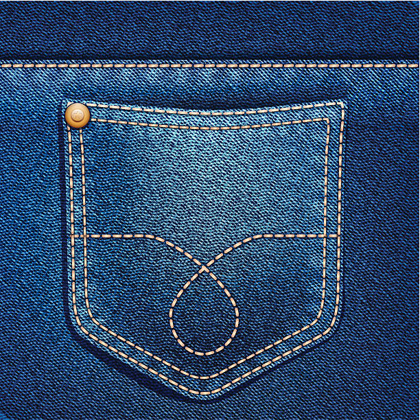 Jeans pocket. Denim background. Eps10. Image contain transparency and various blending modes. pocket stock illustrations