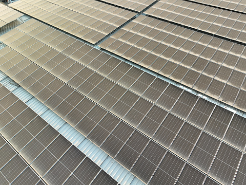 Solar panels on house roof energy efficiency