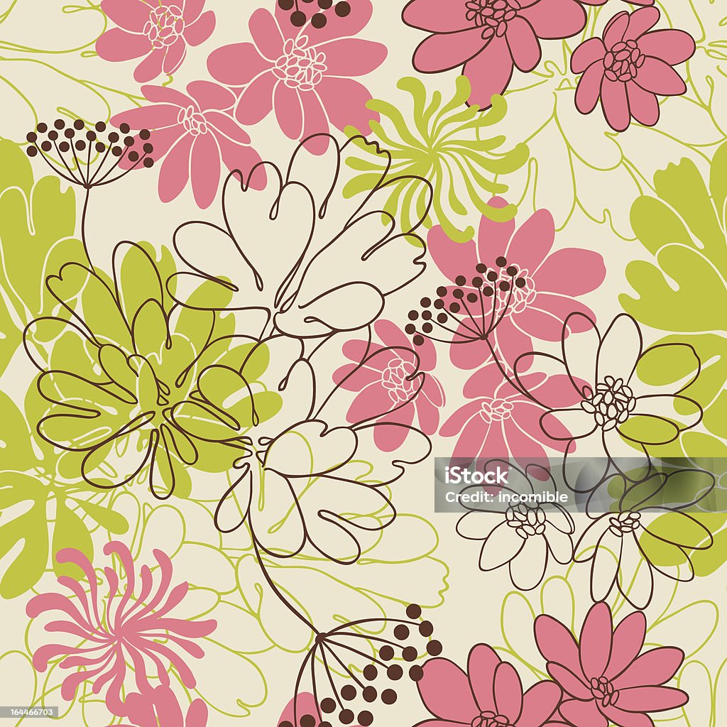 Vector background with hand drawn flowers. (Seamless Pattern) Vector background with hand drawn flowers. (Seamless Pattern). Abstract stock vector