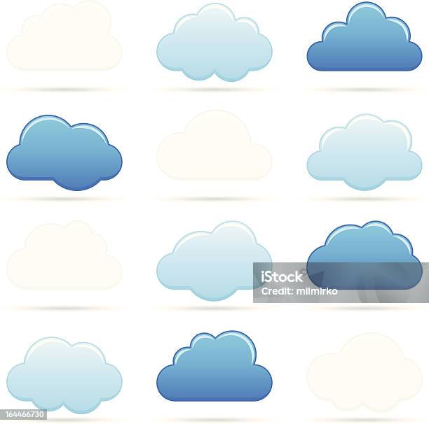 Vetores de Nuvens e mais imagens de Azul - Azul, Branco, Computação em nuvem