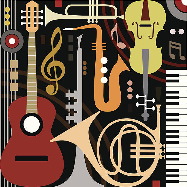 Abstract instrumentos musical - ilustración de arte vectorial