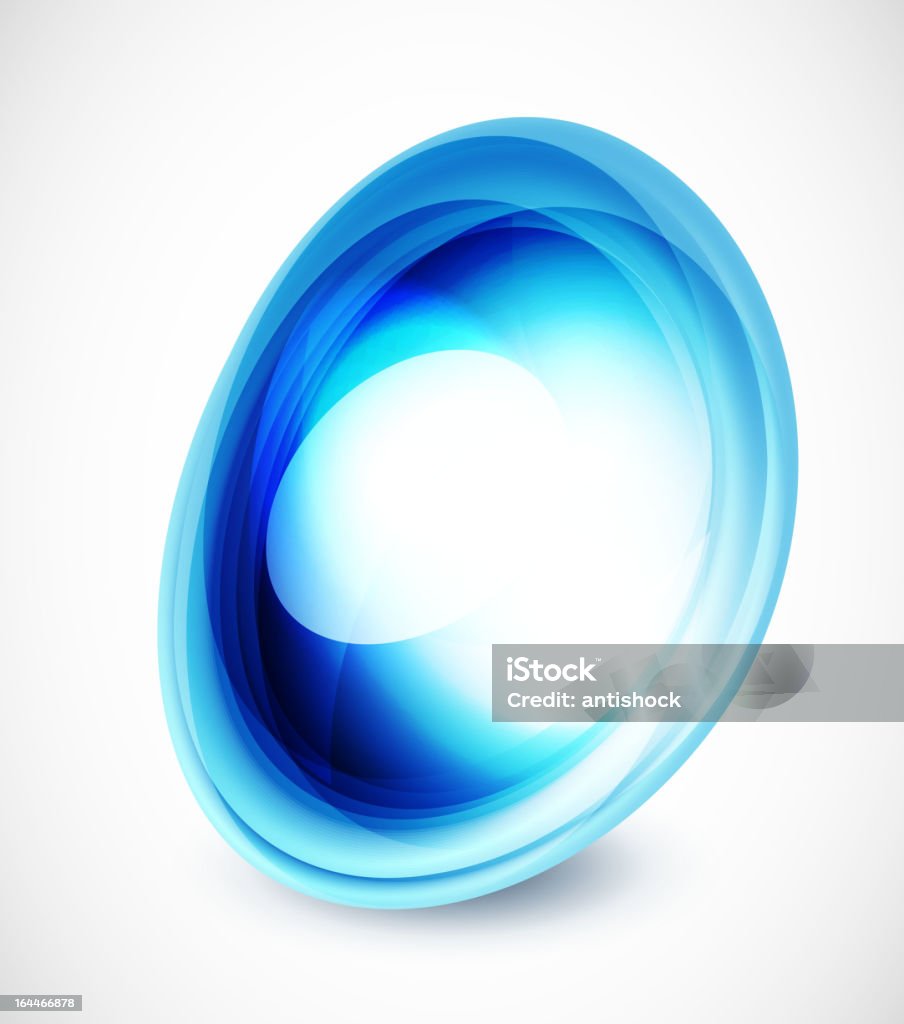 Glossy blue abstract shape Abstract blue shiny shape. Abstract stock vector