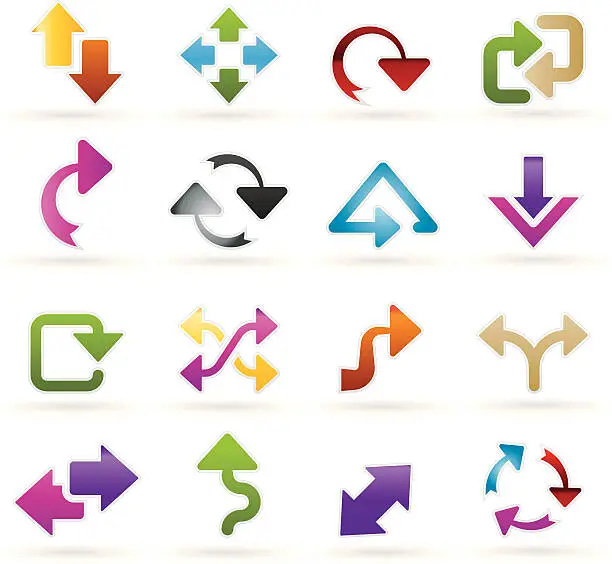 Vector illustration of different kind of arrows icons