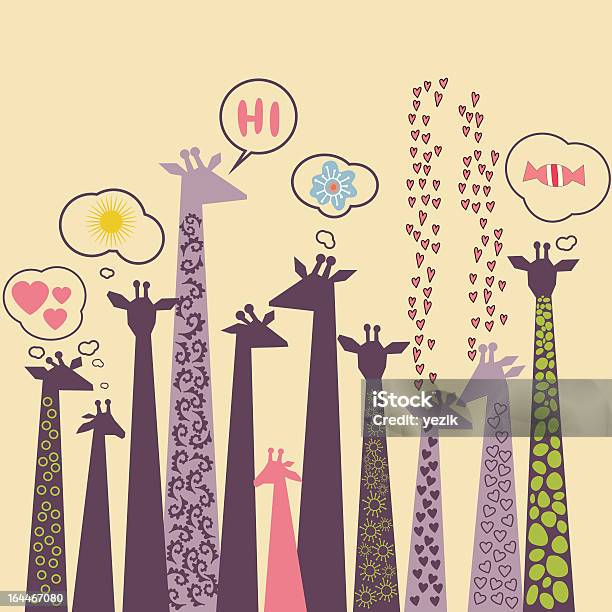 Vector Cute Drawn Style Giraffes Illustration Stock Illustration - Download Image Now - Giraffe, Zoo, Animal