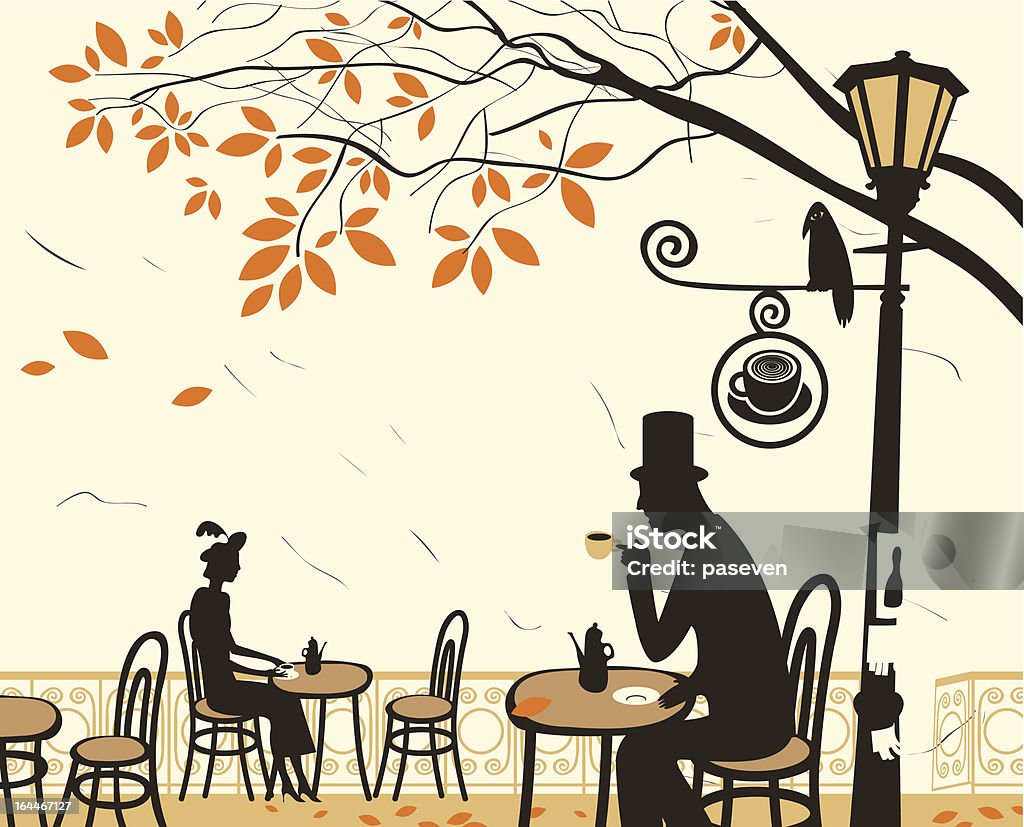 romantic relationship Autumn cafes and romantic relationship between man and woman Women stock vector