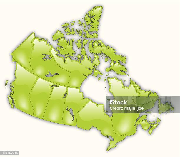 Mappa Dettagliata Del Canada - Immagini vettoriali stock e altre immagini di Alberta - Alberta, Canada, Carta geografica