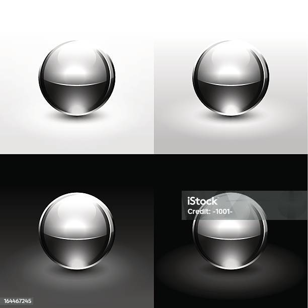 Vetores de Metallic Esfera Cromada Com Sombra Em Branco Cinza Preto e mais imagens de Esfera