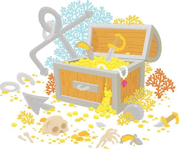 Vector illustration of Treasure chest