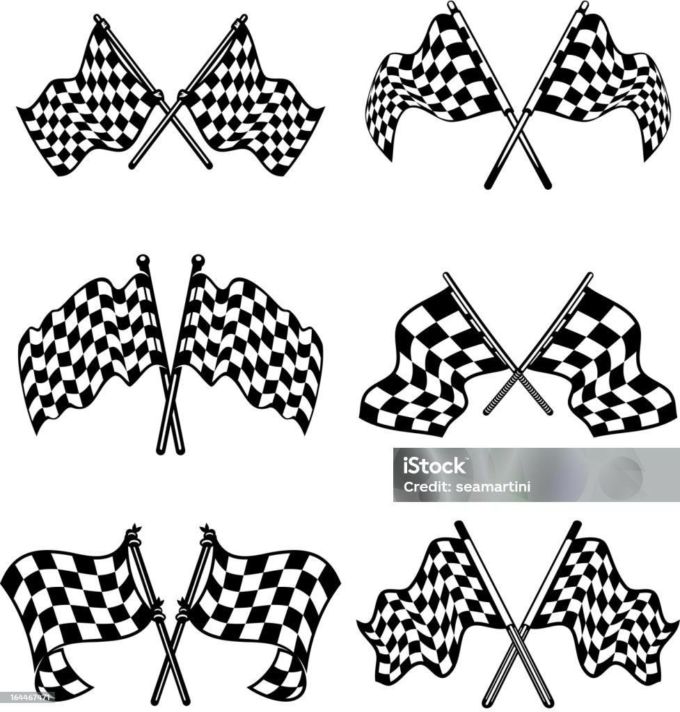 Checkered Flags Set Checkered Flags Set Stock Illustration - Download Image Now - Finish ...