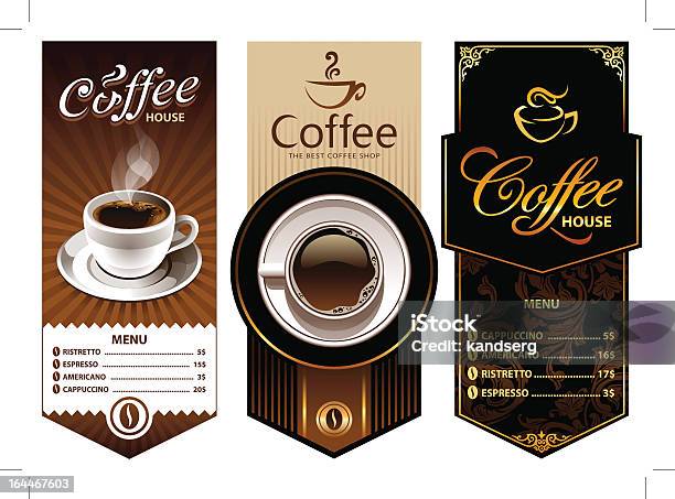Kawa Projektowanie Szablony - Stockowe grafiki wektorowe i więcej obrazów Kawa - Roślina uprawna - Kawa - Roślina uprawna, Etykieta, Filiżanka