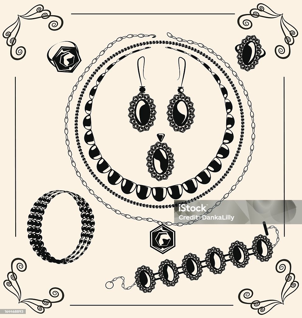 vintage jewel on vintage background are black outlines jewel Abstract stock vector